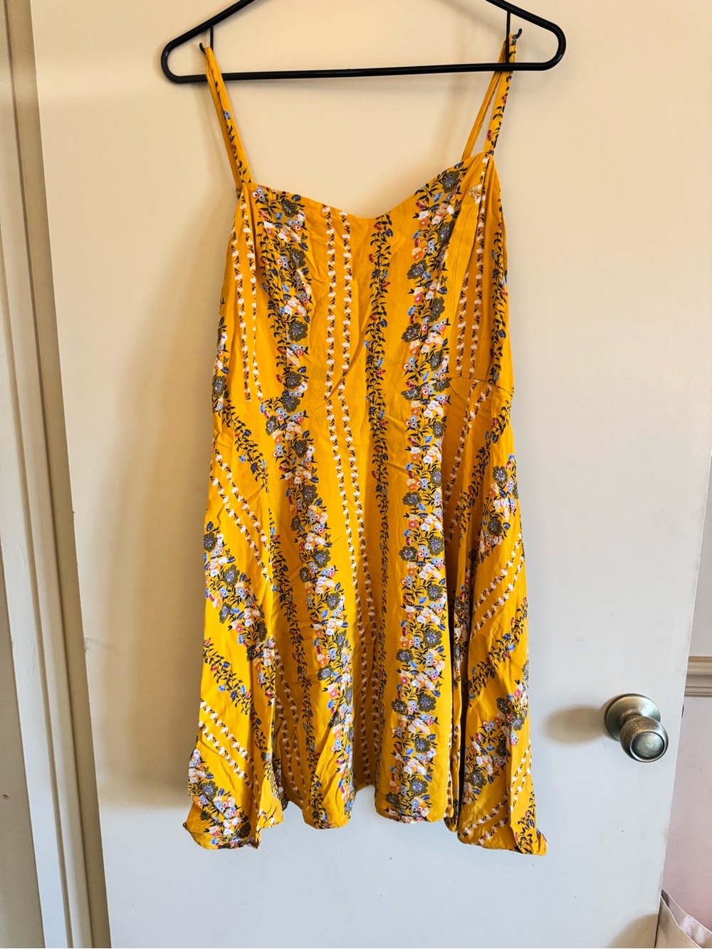 Old Navy Mustard Yellow Smocked Floral Top